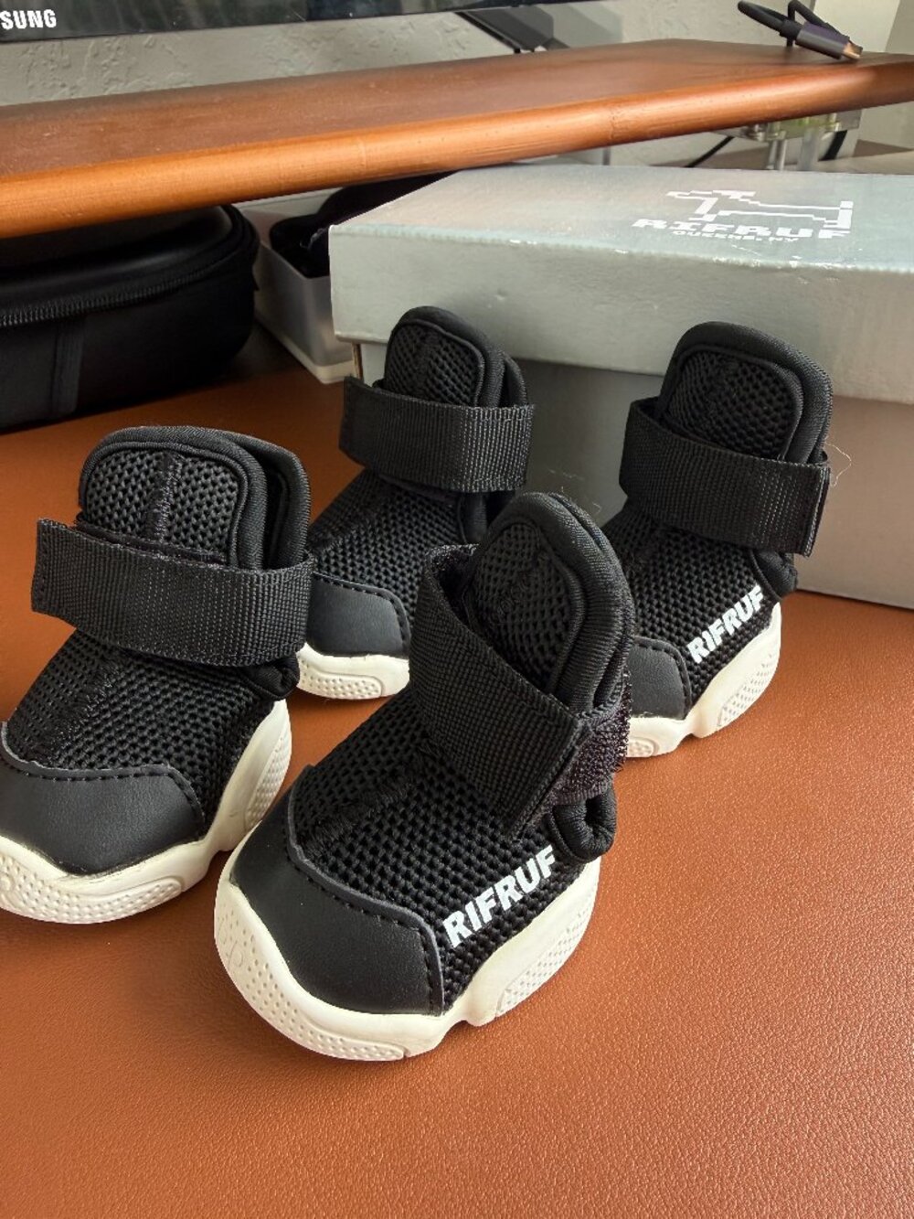 RIFRUF Caesar 1 Dog Shoes — Black, Medium, FULL SET